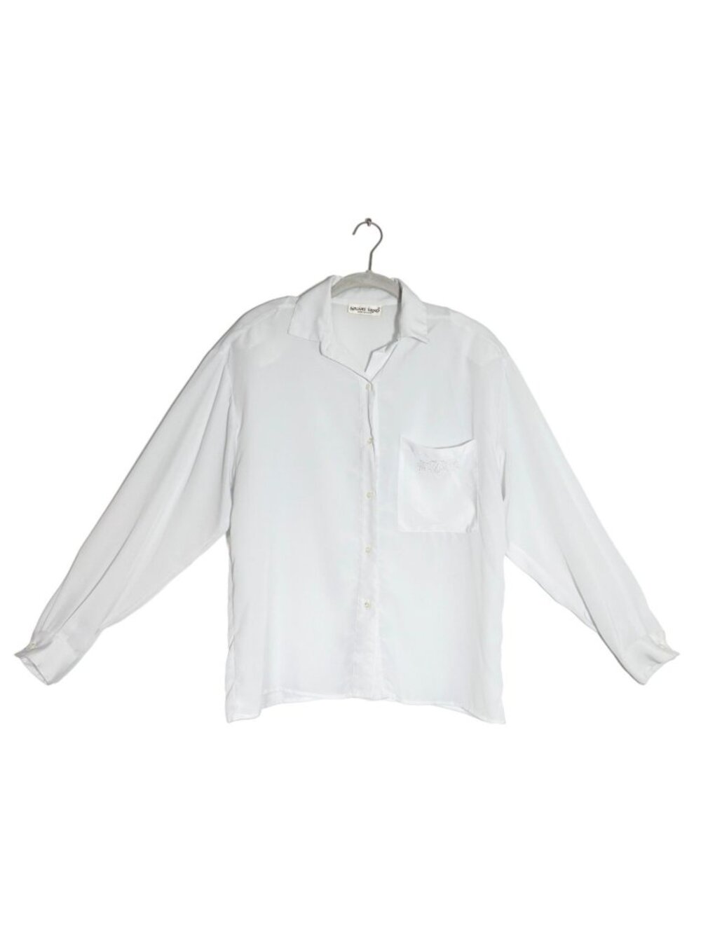 Stuart Lang Women's Long Sleeve Button Up Blouse in White - Size 10